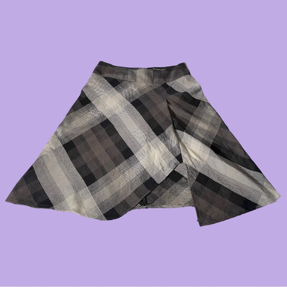 East 5th Grey and Black Tweed Asymmetrical Midi Skirt